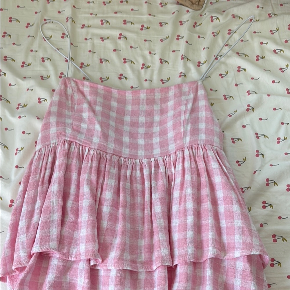 Pink Gingham Women's Tank
